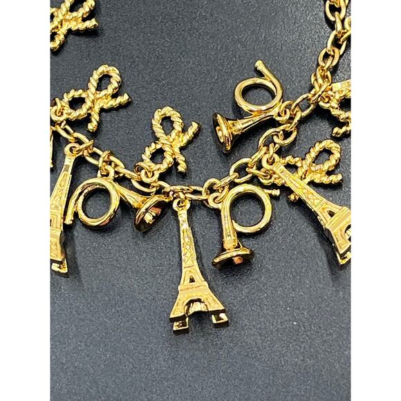 KATE SPADE Parisian Lights 12k Gold Plated Paris Eiffel Tower Charm Bracelet - Picture 4 of 8